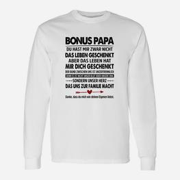 Bonus Papa Langarmshirts mit Dankesbotschaft, Perfektes Präsent für Stiefvater - Seseable