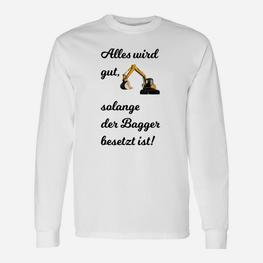 Humorvolles Bagger-Langarmshirts für Erwachsene, Bagger Besetzt Motiv - Seseable