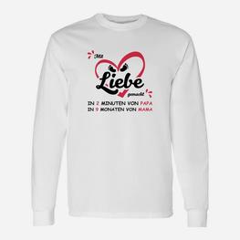 Lustiges Spruch Langarmshirts Mit Liebe gemacht – 2 Min. Papa, 9 Mon. Mama - Seseable