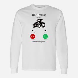 Traktor ruft lustiges Langarmshirts, Telefon-Witz für Landwirte - Seseable