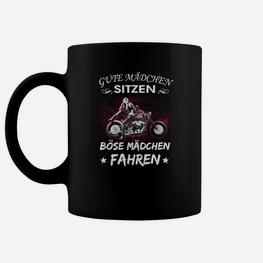 Damen Motorrad Tassen Gute Mädchen sitzen, böse fahren - Seseable