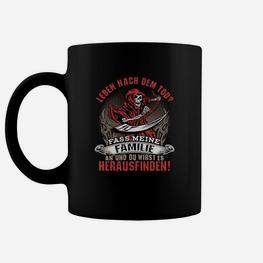 Schwarzes Tassen Lächle nach dem Tod - Schutz Familie Warnung - Seseable