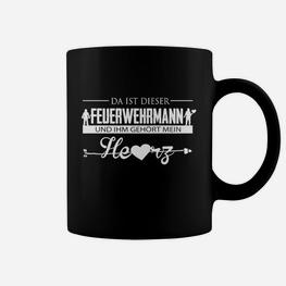 Feuerwehrmann Liebe Tassen für Damen, Herz Statement Design - Seseable