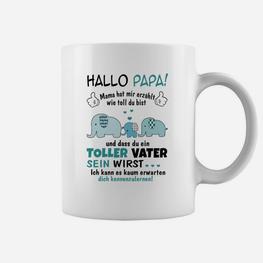 Hallo Papa Elefanten Familie Tassen zum Vatertag, Witziges Design - Seseable