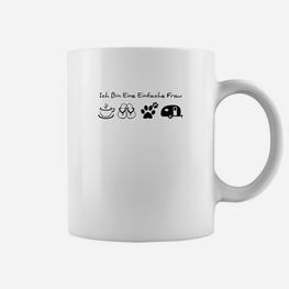Lustiges Damen Tassen Ich Bin Eine Einfache Frau - Katzen, Kaffee, Gaming Motiv - Seseable