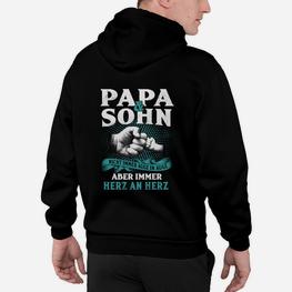 Papa und Sohn Hand in Hand Hoodie, Herz an Herz Design - Seseable
