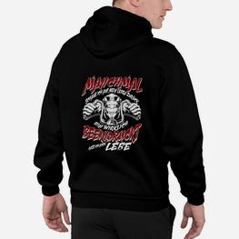 Schwarzes Hoodie Manchmal muss es rockig sein mit Faustmotiv, Rocker-Stil - Seseable