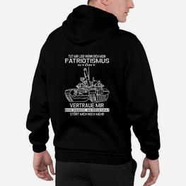 Schwarzes Hoodie mit Patriotismus-Spruch, Dein Hass stört Motiv - Seseable