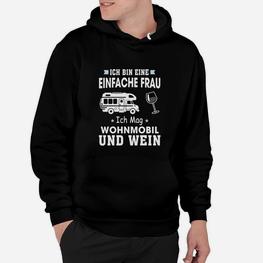 Camping und Weinliebhaber Damen-Hoodie, Einfache Frau – Wohnmobil & Wein - Seseable
