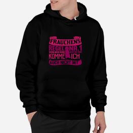 Frauchens Regel Nr. 1 Schwarzes Hoodie, Rosa Druck für Hunde-Freunde - Seseable