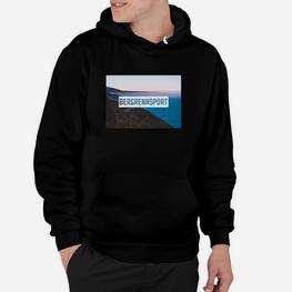 Herren Hoodie Bergsport Motiv 'BerggrenSport' - Schwarz, Outdoor Tee - Seseable