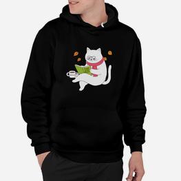 Lustiges Katzenleser Hoodie für Buchliebhaber, Schwarz - Seseable