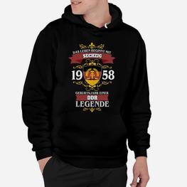 Personalisiertes DDR Legende 1958 Hoodie mit Leipzig Wappen - Seseable