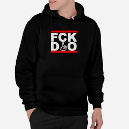 Provokantes Schwarzes Hoodie mit Grafik-Design & Slogan - Seseable