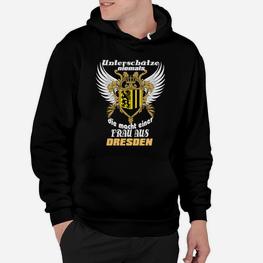 Schwarzes Hoodie Adler-Emblem & Dresden-Slogan, Urbaner Stil - Seseable