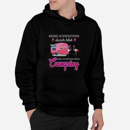 Schwester Camping Hoodie, Spruch & Wohnwagen Design - Seseable