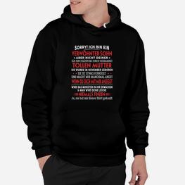 Verwöhnter Sohn Schwarzes Hoodie, Lustiges Herren Statement - Seseable