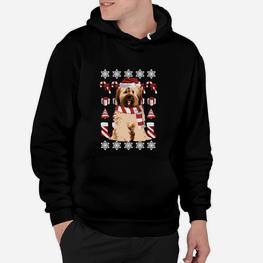 Weihnachtshund Hoodie mit Zuckerstangen & Schneeflocken, Festliches Motiv - Seseable