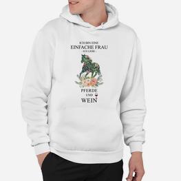 Damen Hoodie Einfache Frau - Pferde & Wein, Blumen Design - Seseable