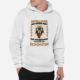 Hunde-Liebhaber Hoodie mit witzigem Spruch & Hund mit Brille Design - Weiß - Seseable