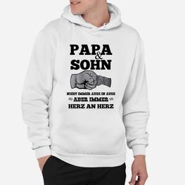 Papa & Sohn Handabdruck Hoodie, Herz an Herz Design - Seseable