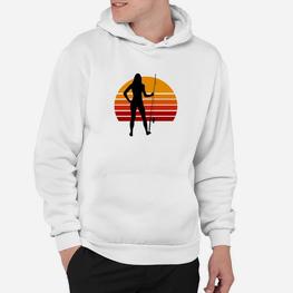 Retro Gitarrenspieler Silhouette Hoodie, Sonnenuntergang Design - Seseable