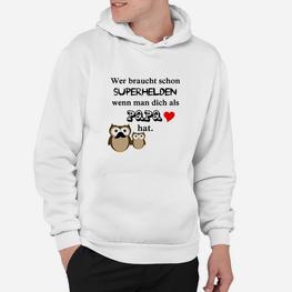 Superheld Papa Hoodie mit Comic Eulen Design, Lustiges Vatertag Tee - Seseable