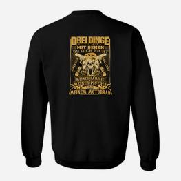 Biker Sweatshirt Schwarz, Spruch Familie Pistole Motorrad - Seseable