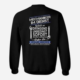 Mechaniker im Dienst Sweatshirt, Lustiger Spruch für Handwerker - Seseable