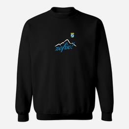 Berg-Motiv Herren Sweatshirt Schwarz mit Logo-Aufdruck, Outdoor Bekleidung - Seseable