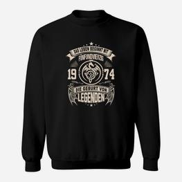 Geburtsjahr 1974 Legenden Sweatshirt, Vintage Schwarz - Seseable