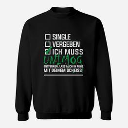 Humorvolles Sweatshirt Uni:Mog Entfernen in Schwarz, Lustiges Statement - Seseable