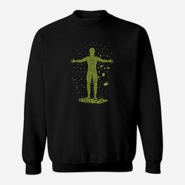 Kosmischer Staub Mensch Silhouette Sweatshirt, Unisex Weltraum Design - Seseable