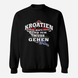 Kroatien Ruft Sweatshirt, Schwarzes Tee für Urlauber - Seseable