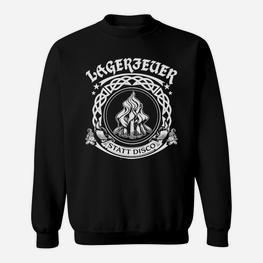 Lagerfeuer statt Disco Sweatshirt, Schwarzes Camping Tee - Seseable