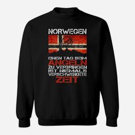 Lustige Norwegen-Flagge Hochseangeln F Sweatshirt - Seseable