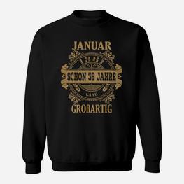 Personalisiertes Geburtstags-Sweatshirt Januar 36 Jahre Vintage - Seseable