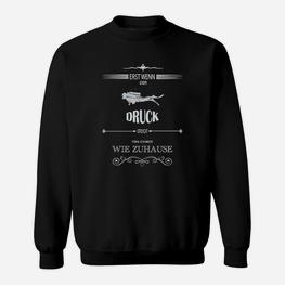 Schwarzes Sweatshirt Luftfahrtmotiv Letzte Schraube...Zuhause, Piloten Design - Seseable