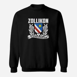 Zollikon Grafik Sweatshirt mit Spruch, Stern-Motiv, Schwarz - Seseable