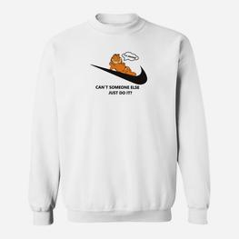 Faules Cartoon-Sweatshirt, Lustiges Parodie-Motiv mit Motivationsspruch - Seseable