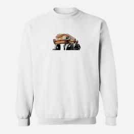 Retro Auto Design Herren Sweatshirt, Stilvolle Fahrzeug Grafik - Seseable