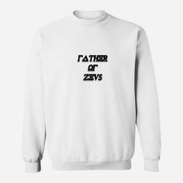 Vater des Zeus Herren-Sweatshirt, Weiß mit Mythologie-Grafik - Seseable