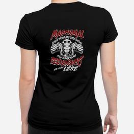 Schwarzes Frauen Tshirt Manchmal muss es rockig sein mit Faustmotiv, Rocker-Stil - Seseable