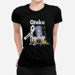 Anime-Fan Otaku Frauen Tshirt, Graphic Tee in Schwarz mit Motiv - Seseable