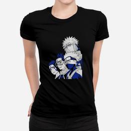 Anime Ninja Team Grafik Frauen Tshirt - Schwarz, stylisches Otaku Hemd - Seseable