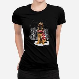 Deutscher Schäferhund Fröhliche Weihnachten Frauen T-Shirt - Seseable