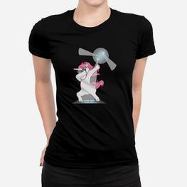 Disco-Tanzendes Einhorn Frauen Tshirt, Schwarzes Frauen Tshirt mit Einhorn-Motiv - Seseable