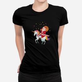 Weihnachtsmann Auf Einhorn Frauen T-Shirt - Seseable