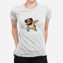 Dabbing Pug Frauen Tshirt, Lustiges Hundemotiv für Pug Fans - Seseable