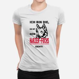 Lustiges Harzer-Fuchs Frauen Tshirt für Hundeliebhaber, Hunde-Design Tee - Seseable